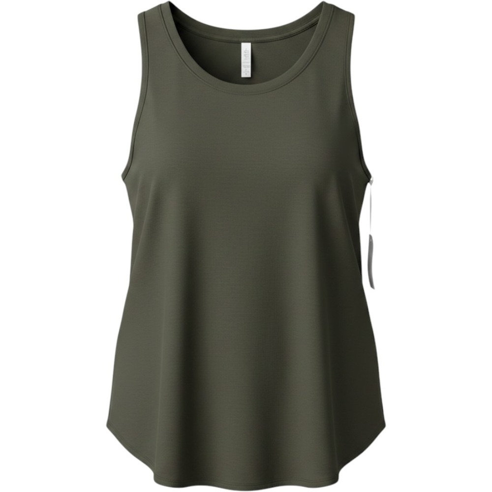 Stylus Womens 3X Seaweed Green Modal Blend Sleeveless Pleated Back Tank Top NWT
